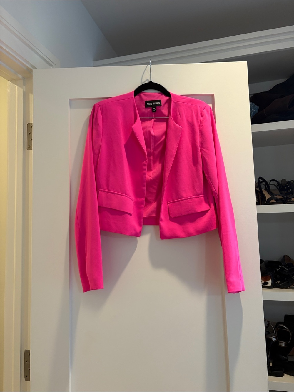 Steve Madden Vibrant Pink Cropped Blazer